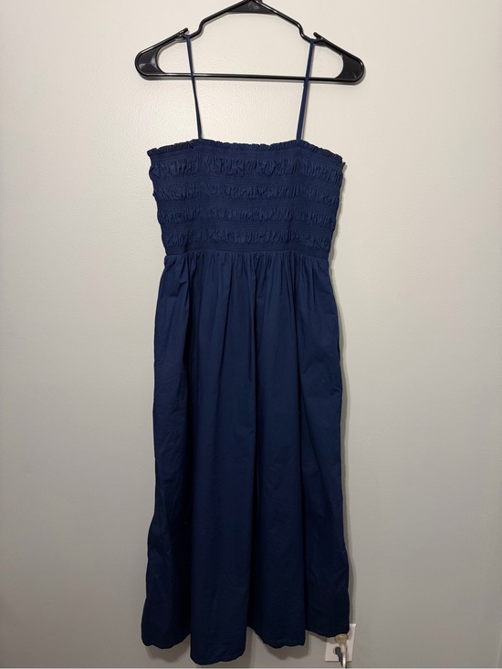 LOFT Dresses & Skirts - LOFT Navy Smocked Midi Sundress with Spaghetti Straps
